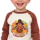 Thanksgiving Shirts for Kids Boys Girls Toddler Funny Turkey Pumpkin Graphic T-Shirt Clothes Tops Tee 2T-8Y