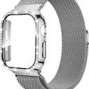 Mesh Loop with Case Compatible for Apple Watch 46/45/44/42/41/40/38mm