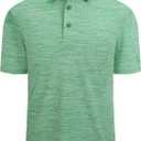 Alex Vando Mens Golf Shirt Moisture Wicking Quick-Dry Short Sleeve Casual Polo Shirts for Men (Green)