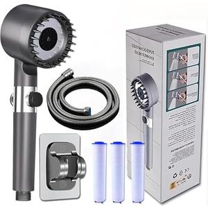 High pressure shower head with filtered showerhead,4 spray modes handheld shower,adjustable shower head with off/on,with 59/1.5M hose,suitable for bathing and rinsing fish tank and pets - Amazon.com