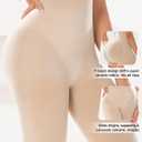 Women High Waist Capri Tummy Control Shapewear Leggings (Beige, L)