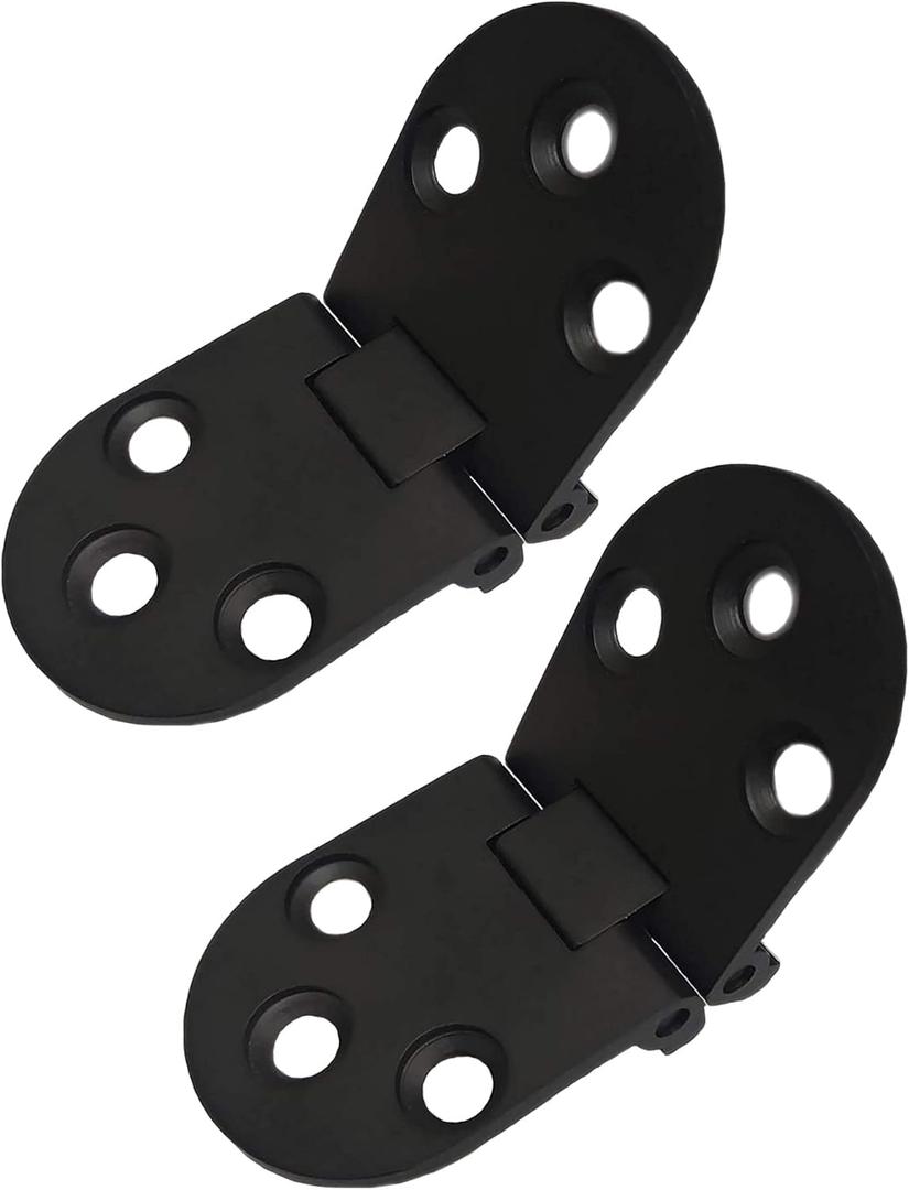 QCAA Solid Brass Table Folding Flip Top Hinge, 2-3/4"x1-3/16, Matte Black, 2 Pack, Made in Taiwan