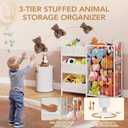 BBLIKE Kids Storage Organizer with 4 Removable Bins, Kids Storage Toy Shelf Organizer for Stuffed Animal Holder for Bedroom Playroom Nursery, White