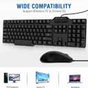 Wired Keyboard and Mouse Combo, Gofreetech Full-Size Keyboard and Mouse Combo with Optical Wired Mouse, USB Plug-and-Play, Compatible with Windows Mac OS Laptop/Desktop/PC