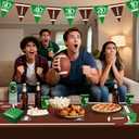 Football Party Decorations Kit for 24 Guests - 99Pcs Tableware with Dinner Plates, Dessert Plates, Cups, Napkins, Tablecloth & Banner, Supplies and Favors for Birthday, Tailgate, Game Day (Football)