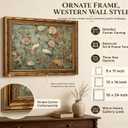 Vintage Gold Framed Heron Canvas Wall Art Nursery Animals Painting Picture Wall Decor Floral Botanical Poster Print Artwork for Living Room Bedroom Study Bathroom Home Decoration
