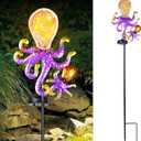 Yiosax-Solar Outdoor Lights Decorative-Yard Outdoor Decorative - Garden Stakes Octopus Decorative Waterproof 7 LED Light Decor Ocean Beach Theme for Lawn Path Yard Decoration Gift Idea