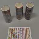 WAPETASHI Cute Washi Tape Set - 24 Rolls Kawaii Animals Gold Foil Decorative Masking Tape for Journaling, Scrapbooking, Kids DIY Crafts, Aesthetic Supplies, Planners, Bullet Journal