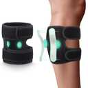 Sciatica Pain Relief Devices Brace, Sciatic Nerve Knee Brace with Dual Adjustable Pressure Pads Targeted Compression, Sciatic Ease Calf Brace for Lower Back Pain Relief, Fits for Men and Women (One Size, Black)