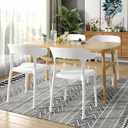 VECELO 4 Pack Plastic Stacking Chairs, Stackable Dining Chairs for Kitchen Restaurant Patio, Portable Indoor Outdoor Use, No Assembly Required, White