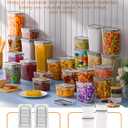 Airtight Food Storage Containers with Lids, 24 PCS Kitchen and Pantry Organization Canisters, BPA-Free, PVC-Free, Food-grade Plastic Leak-proof Jars for Cereal, Flour, Sugar, Extra 24 Labels & Marker