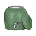Geo Sports Porcelain Water Dispenser (Solid Color Speckled Series); Lid And Valve Included, E-Comm Shipping Ready (Green Crock W/Speckled Design)