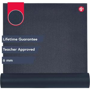 Manduka PRO Yoga Mat - 6mm | Lifetime Durability | Hygienic Construction | Premium Studio Quality | Teacher Approved (85" x 26", Midnight)