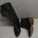 IUV Wide Cowboy Boots For Women Western Cowgirl Boots Mid Calf Snip Toe Boot With Chunky Heel 8
