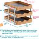 OCG Pull Out Cabinet Drawer 17" W x 21" D, 3 Tier Pull Out Cabinet Organizer, Heavy-Duty Slide Out Drawer for Cabinets, Organization for Kitchen, Pantry, Bathroom