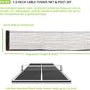 Champion Sports Table Tennis Net & Post Set, 1/2"
