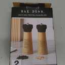 Rae Dunn Salt and Pepper Grinder Set of 2 - Bamboo Sea Salt Pepper Grinder - Classy Salt and Pepper Shakers - Pepper Mill & Salt Mill, Black