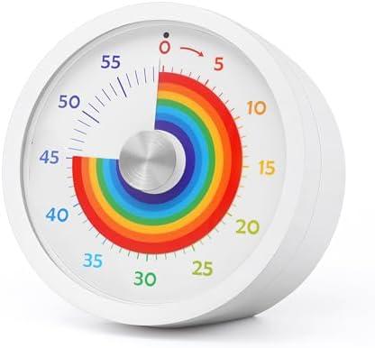 Keduzer Visual Timer, Kitchen Timer Rainbow Disk 60 Minute Countdown Timer for Kids and Adults, Silent Time Management Tool(Rainbow)