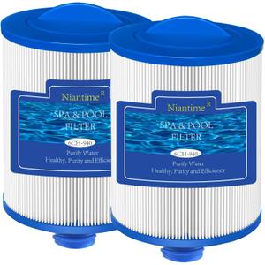 6CH-940 Spa Filter Replaces for PWW50P3(1 1/2" Coarse Thread), 817-0050, Filbur FC-0359, 25252, 03FIL1400, Waterway Front Access Skimmer, Screw in SAE Thread Filter 2 Pack Hot Tub Filter