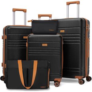Cosbarn Luggage Sets 5 Piece, Hardshell Suitcase with Spinner Wheels, 28 inches