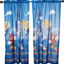 Sonic The Hedgehog Kids Room Window Curtain Panels Drapes Set, 82 In x 63 In, (Official) Sega Product By Franco, Prints May Vary (Multi Color)