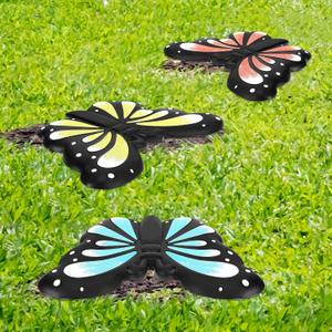 Landical 3 Pcs Butterfly Stepping Stone Resin Garden Stepping Stones Butterfly Outdoor Decorative Stones for Garden Lawn Walkway Pathway Decorations, 9.84 x 7.28 Inch