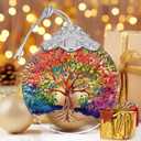 2 x Tree of Life Stained Glass Ornament - Christmas Tree Decor, Ornaments for Christmas and Exchange