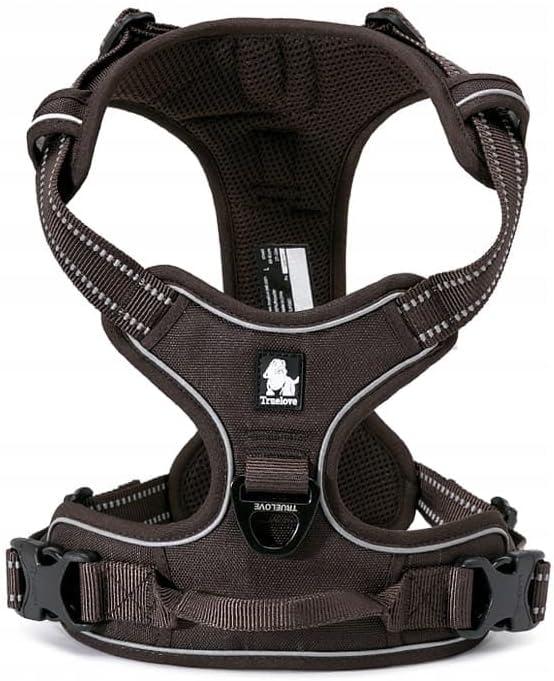 TRUE LOVE Adjustable No-Pull Dog Harness Reflective Pup Vest Harnesses Comfortable Control Brilliant Colors Truelove TLH5651(Brown,M)