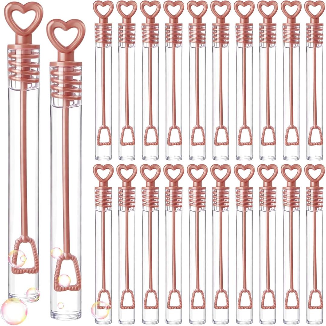 Shappy 100 Pcs Wedding Party Favor Bubble Bulk Rose Gold Key Shape Bubble Wand for Guests Send Off for Recuerdos De Boda Bridal Shower Anniversaries Celebration Goody Bag Stuffers Filler