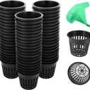 3 Inch Net Pots for Hydroponics 60 Packs with Plant Labels 60Pcs Heavy Duty Wide Mouth Net Cups Slotted Mesh Pot Garden Supplies (3 inch 60 Packs)