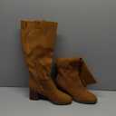 Suede Knee-High Boots Fall Boot For Women Chunky Block High Heel Slouch Fashion Boot Round Toe Side Zipper 8 1/2