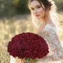 Coferset 50pcs Burgundy Artificial Roses Flowers in Bulk,Velvet Fake Rose with Long Stem Realistic Artificial Roses for Wedding Bouquets, DIY Centerpieces, Romantic Home & Party Decorations