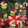 Griinch Ornaments for Christmas Tree Wood, Double-Sided Printing 24 Pcs Christmas Tree Decorations Hanging Ornaments for Tree Home Indoor Outdoor Decorations Pack Of 20