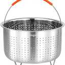PRETYZOOM for Cooking Steaming Basket Insert Lightweight Compact Stainless Steel Basket