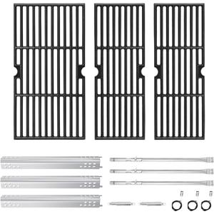Hiorucet Grill Replacement Parts for Charbroil Signature 3 Burner 463348017, 463372017, for Charbroil Performance 2 Burner 463625219, 463625217, 463673519, Grill Grates Heat Plates Burners Igniters