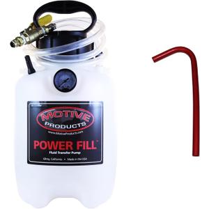 Motive Products 1735 Power Fill Pro Fluid Transfer Pump 1 GAL Tank with Schraeder Valve, Ball Valve Shutoff, and Hose, 4 Quart Capacity