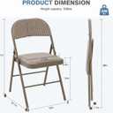 DUMOS Padded Folding Chairs 2 Pack, Foldable Dining Patio Chairs, Outdoor