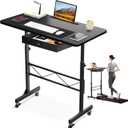 GTRACING Small Standing Desk Adjustable Height Small Computer Desk Mobile Portable Rolling Laptop Table with Wheels 32" Computer Workstation Sit Stand Desks Portable Standing Table Treadmill desks (Cf-black)