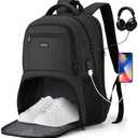 YAMTION Gym Backpack For Men Women With Shoe Compartment, 17.3 Inch Bookbag For Boys with USB Port For Workout College Sport