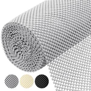 BALEINE Cabinet Liner, Drawer and Shelf Liner for Kitchen Cabinets Non-Adhesive, Non-Slip Protect Desks, Cupboard, Drawers, Shelves, Tableware (12 in x 20 Ft, Gray)
