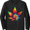 Weed Tie Dye - Cannabis Marijuana Pot Hippie Stoner Gift Long Sleeve T-Shirt, Size 2XL