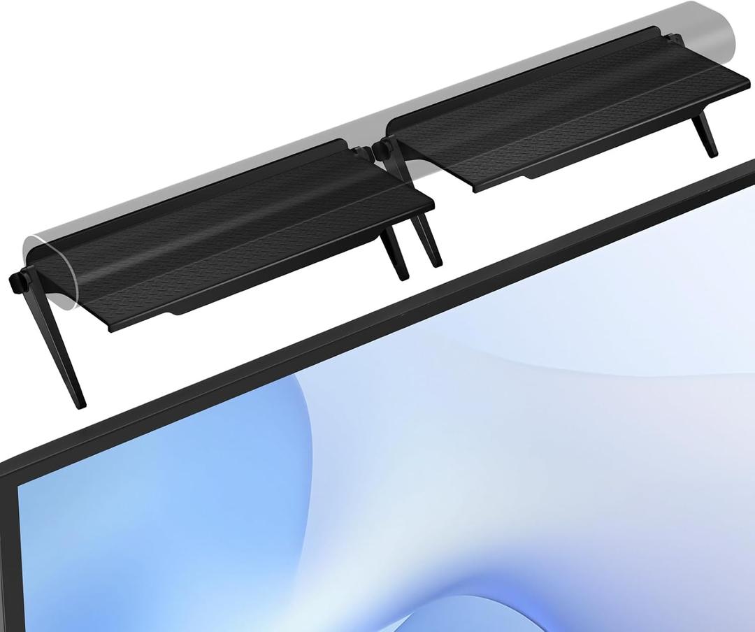 WALI Soundbar Mount, 2 Pieces No Drilling TV Top Shelf for Sound Bar, Universal Floating TV Monitor Shelf for Router, Sound Bar Mount Fits Samsung, Sony, LG, Bose, Up to 13.2Lbs, 23.6"x4.7"(TSP002-2B)