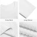 Yousify Mens Long Sleeve T Shirts Workout Athletic Crew Neck Pullover Shirt Casual Stretchy Loose Fit Shirts (White, XXL)