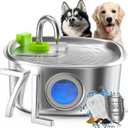Dog Water Fountain Stainless Steel, 236 Oz/7L Automatic Dog Water Bowl Dispenser, Quiet Cat and Pet Water Dispenser Fountain with 2 Filters for Large Dogs, Cats, Multi-Pets - FS20