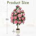 Hollyone Pink Fake Peonies Tree 4FT Peonies Artificial Flowers Tree in Pot Faux Peony Plants & Flowers in Planter Greenery Potted Plant Indoor Outdoor Front Door Porch Home Decor