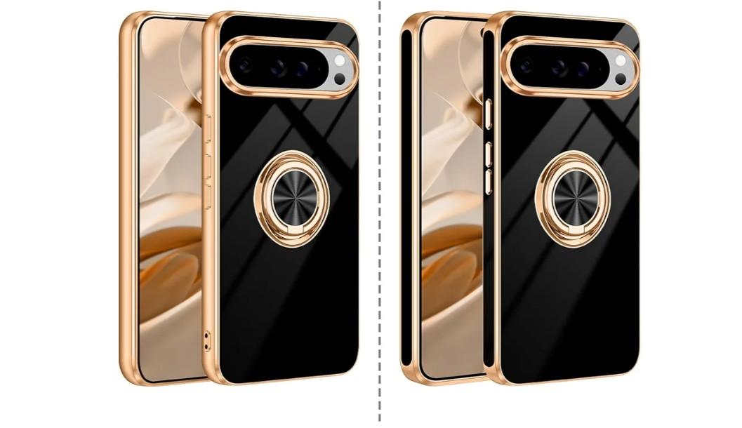 Tnarru Designed for Google Pixel 10/Pixel 10 Pro Case with Ring Stand, Support Magnetic Car Mount Rotating Finger Holder Soft TPU Cover Plating Edge Slim Phone Case for Pixel 10/10 Pro 5G Black