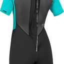O'Neill Women's Reactor Back Zip Short Sleeve Spring Wetsuit, Lightweight Warmth Flexibility for All Water Activities, 14