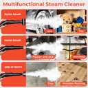 Steam Cleaner,1.9 Quart Tank,3-Level Adjustable Handle,2500W Portable Steamer with 4Bar High-Pressure & Temperature for Grout,Tile,Floor,Shower,Bathroom,Furniture Cleaning (12 Accessories)