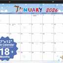 2 x 2026 desk calendar 17x12 Inch-Wall & Desk Planner Dual-Use Design,18-Month Use, clear plastic cover