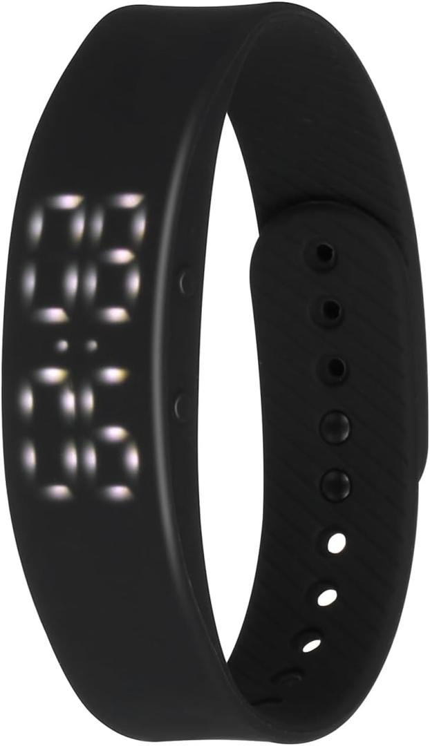 Mikikit Mens Wrist Wristwatch Bracelet Men Silicone Simple Sport Digital Watch Adjustable Smartwatch Mens Watches for Strap LED Black Electronic Digital Alarm Clock